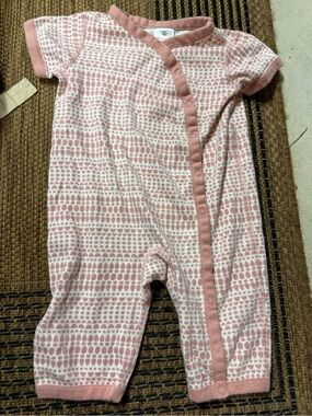 Hanna Andersson Pink Patterned Short-Sleeve Baby One-Piece